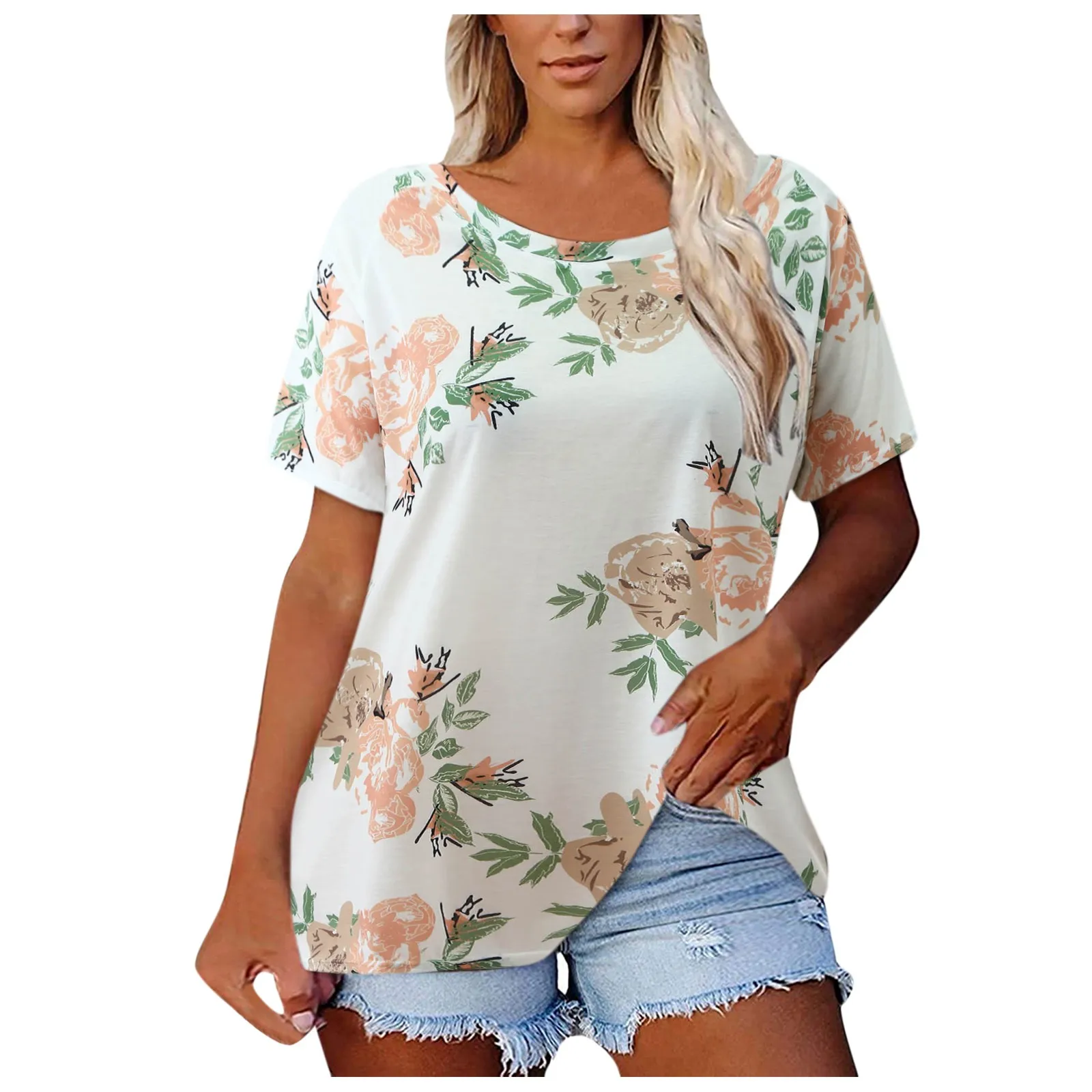 

Women Floral T Shirt Koszulka Damska Casual O Neck Short Sleeve Elegant Summer T Shirts For Women 2021 Tops Vetemznt Femme