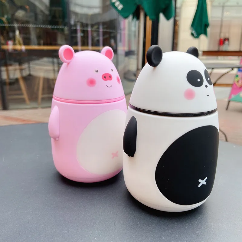 Милая панда 300 мл стеклянная чашка для воды портативная уличная питьевая бутылка