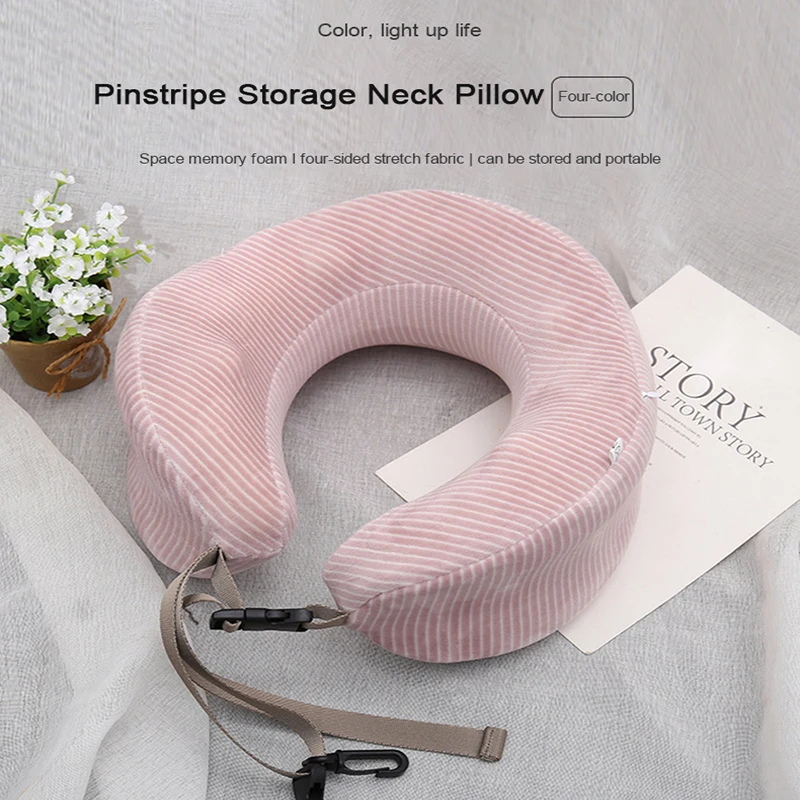 

Storage U-Shaped Pillow Memory Foam Neck Pillow Comfort Travel Car Airplane Cervical Vertebra Healthcare Bedding Good Sleeping