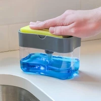 soap dispenser pump with sponge manual press cleaning liquid dispenser container manual press soap organizer kitchen items