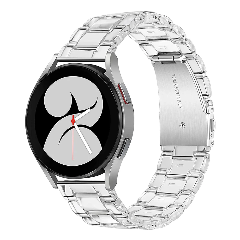 Ремешок и чехол из прозрачной смолы для samsung galaxy watch 4 44 мм 40 браслет classic 46 42 2 шт. |