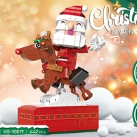 18019 building blocks music box christmas gingerbread house candy castle santa assembly moc bricks toys gifts 18020 18021 18022