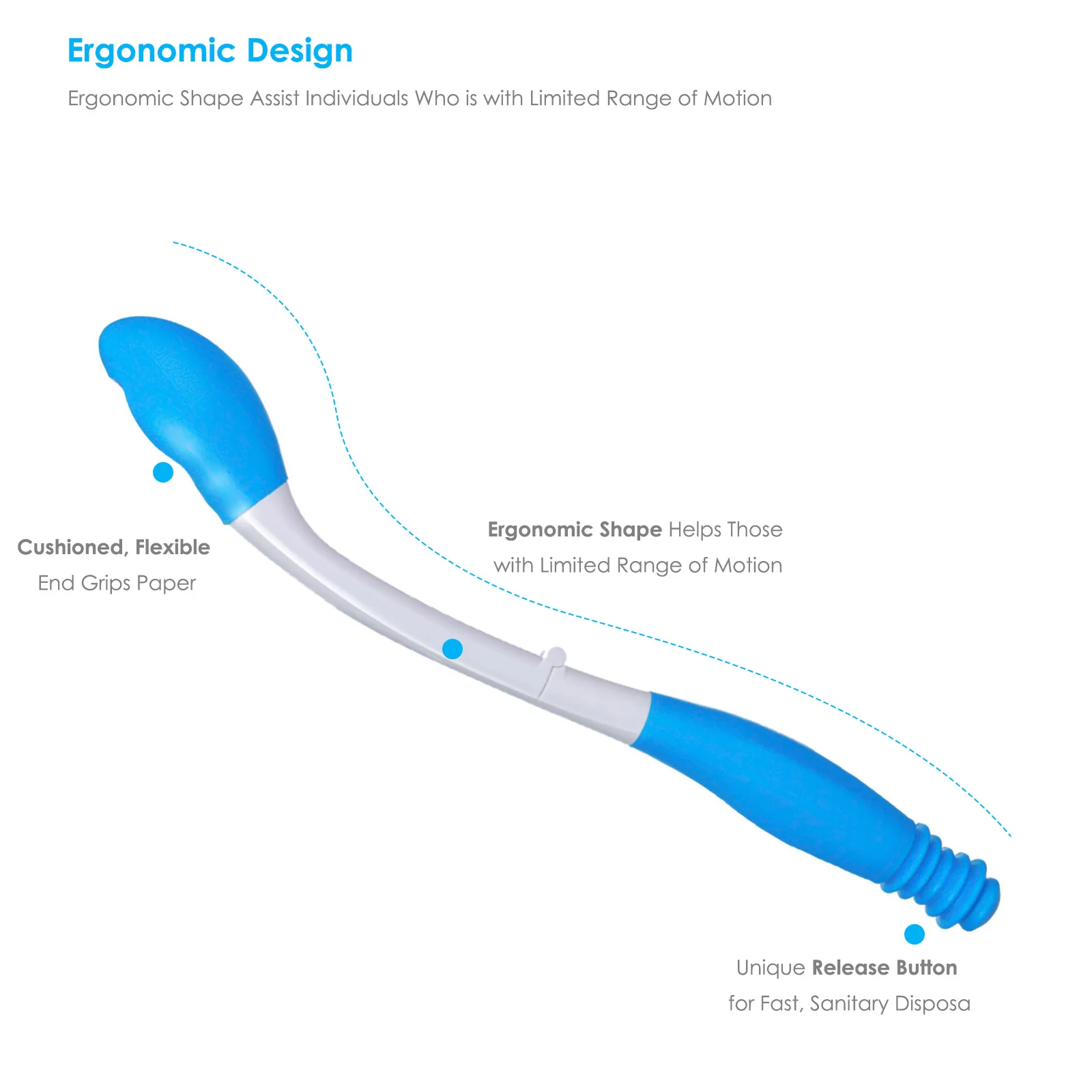 Складной туалетный вспомогательный инструмент для протирания комфортного