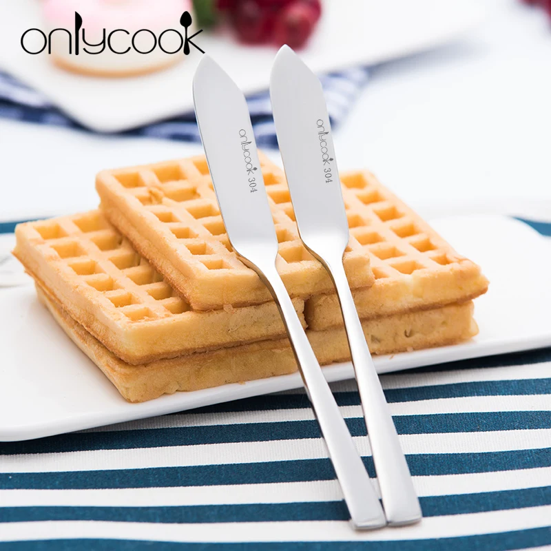 

Onlycook 304 Stainless Steel Butter Knife Butter Spreader Cream Knife 2PCS