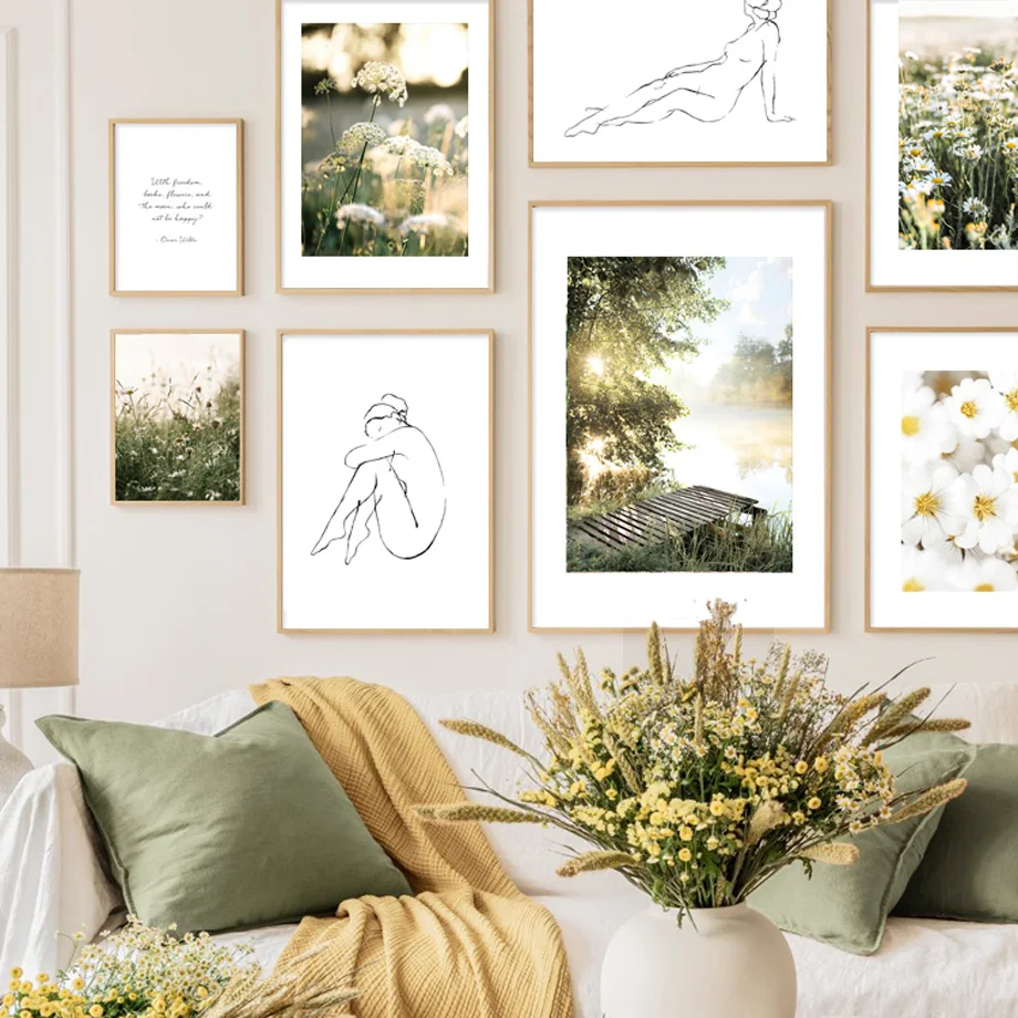 

Reed Dandelion Grape Quote Flower Field Landscape Wall Art Canvas Painting Poster And Prints Living Room Nordic Style Decoration