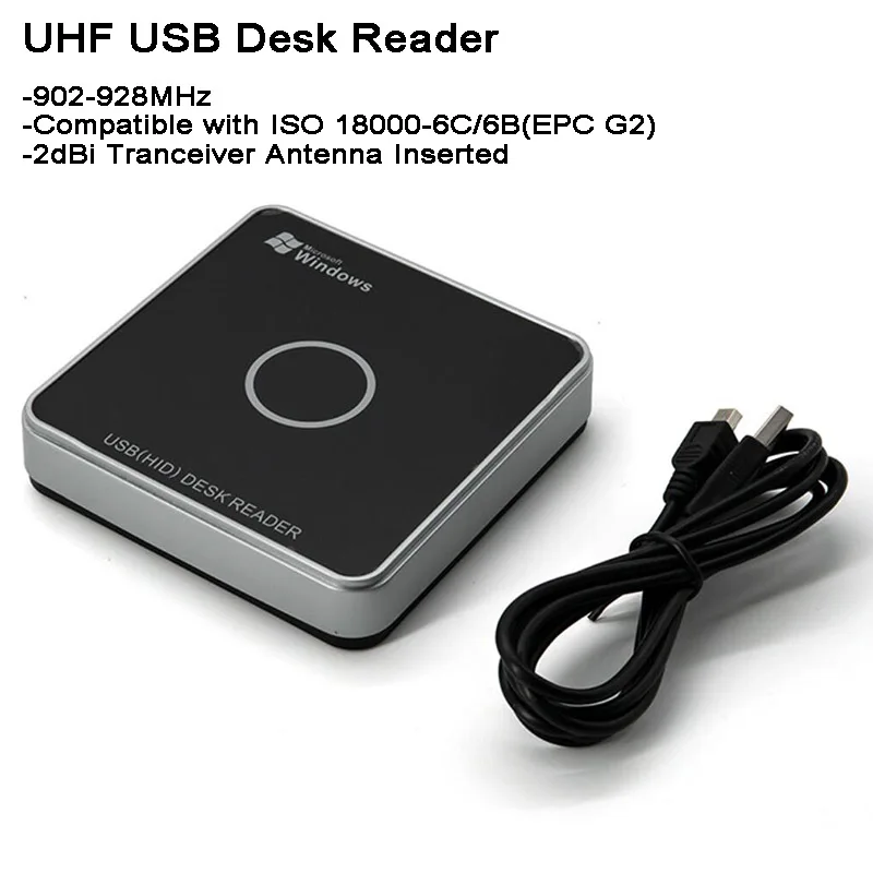 Мини UHF RFID считыватель USB для windows/Linux/Android EPC global Class 1Gen 2/EPC G2 WG26/34 выход бесводная