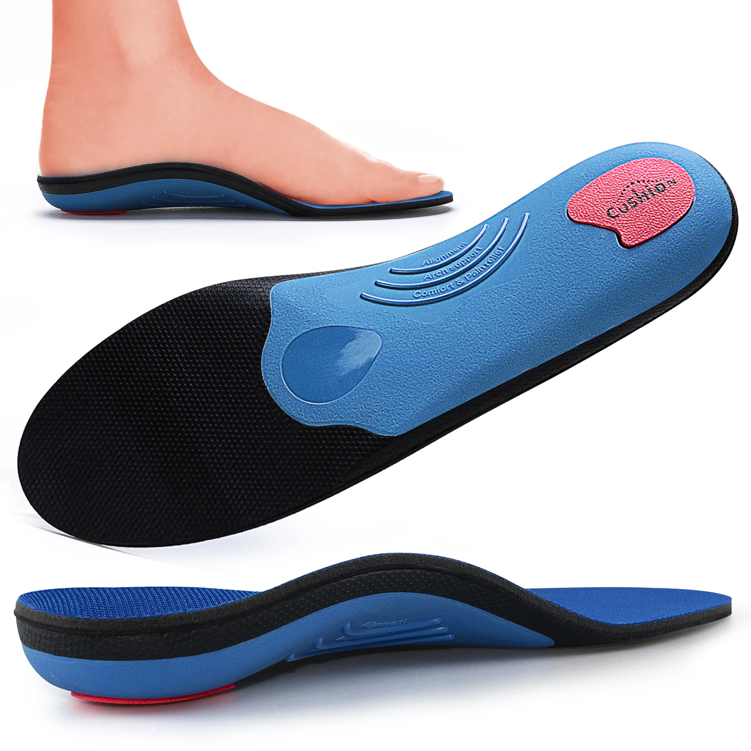 

PCSsole Orthopedic Insoles for feet Plantar fasciitis comfort plastic insoles shock absorbing non-slip shoe pad For jogging
