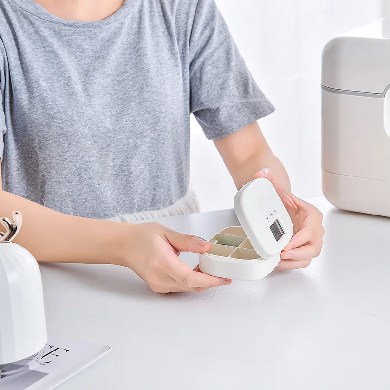 Household Portable Medicine Storage Box Comes with Alarm Clock to Remind Smart Hand Sealing Dustproof Organ | Дом и сад