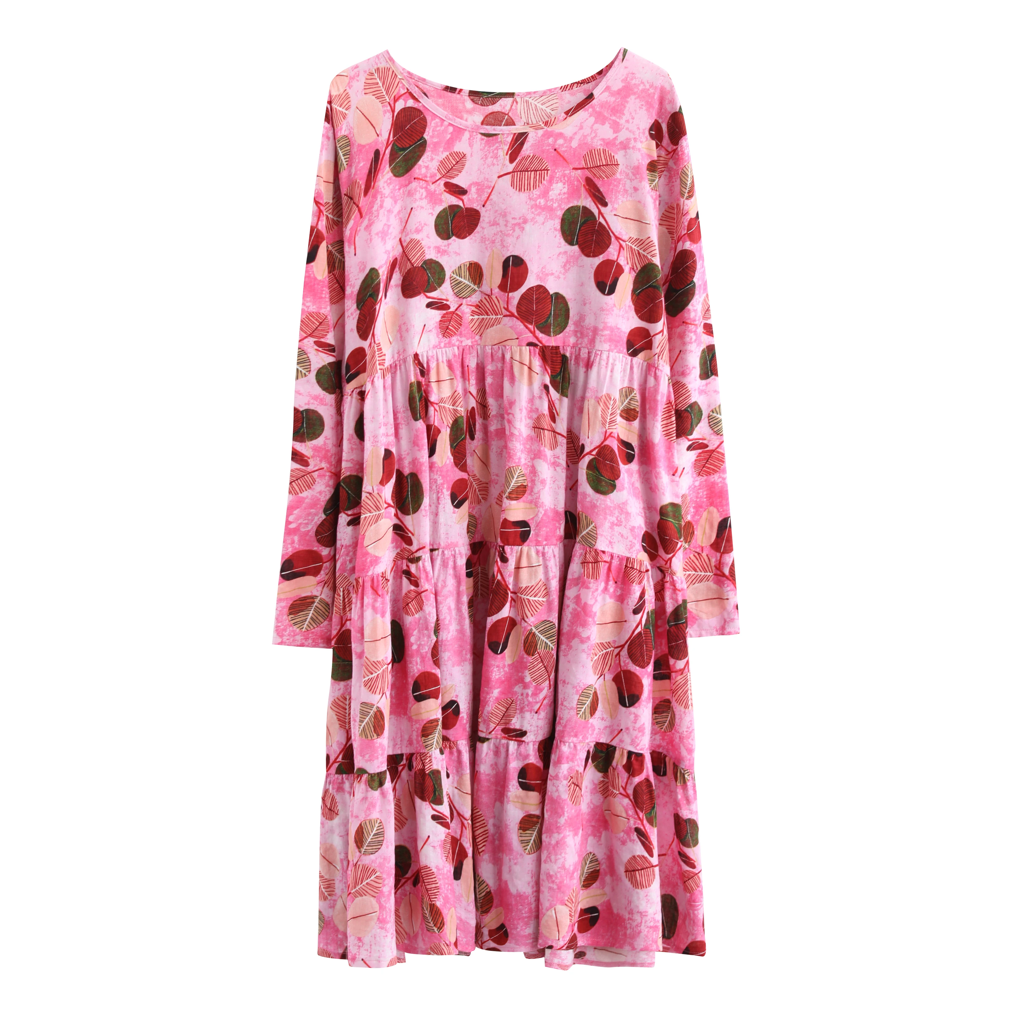 Хлопковое льняное платье с цветочным рисунком BelineRosa Элегантное женское принтом