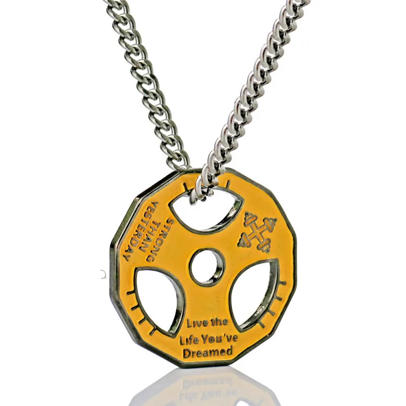 Мужская подвеска на шею черная Подвеска из нержавеющей стали гантель весовая