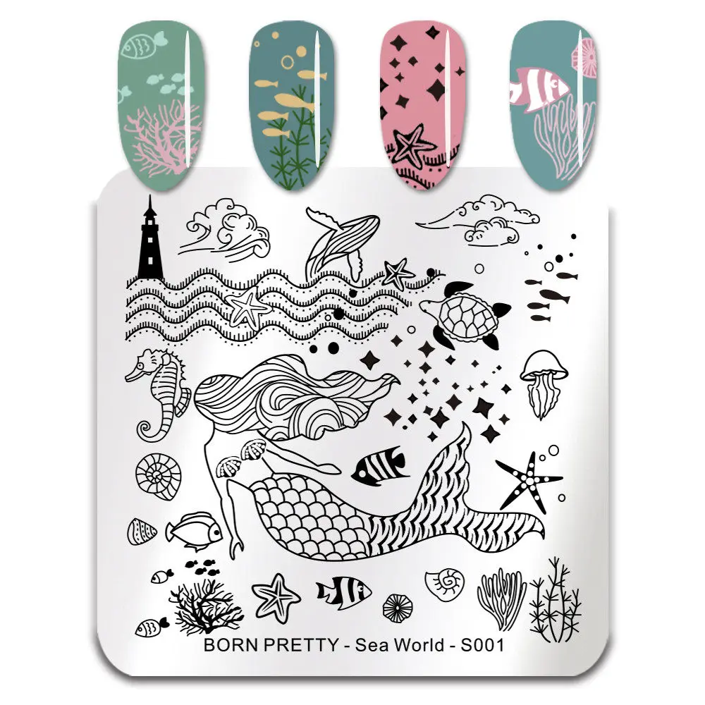 BP-SW-S001 BORN PRETTY квадратные пластины для штамповки ногтей розы цветы из нержавеющей стали Шаблон для дизайна ногтей изображение трафарет цветок Танго DIY Инструменты - Цвет: BP-SW-S001