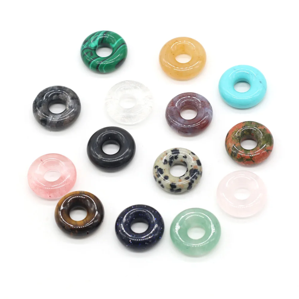 

2 Pcs Natural Stone Beads Round Crystal Agates Amethysts Stone Pendant Charms Accessories for Jewelry Making Necklace Bracelet