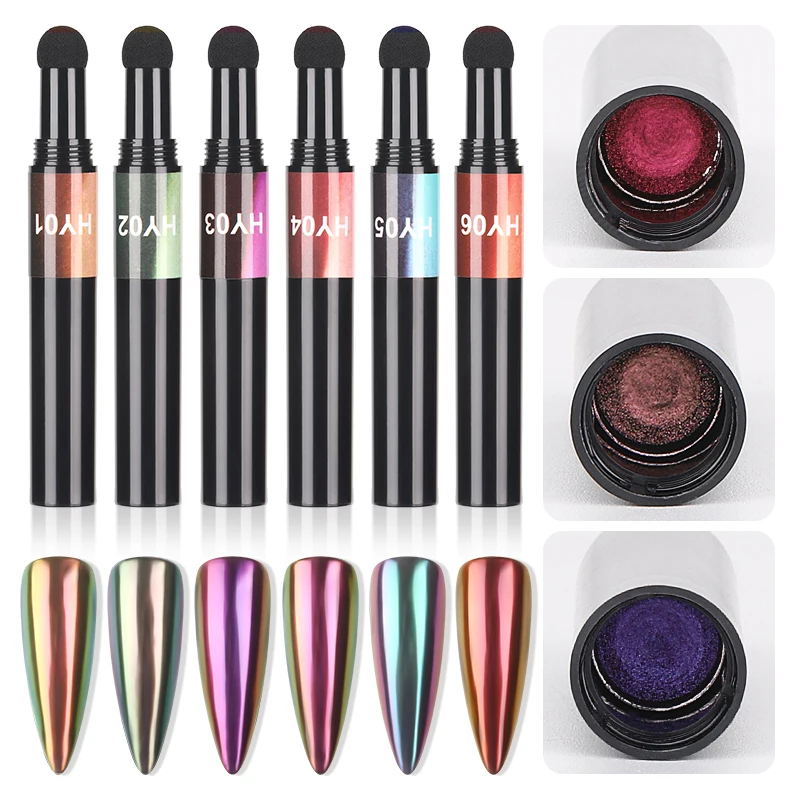 Новейший воздушный Хамелеон для ногтей Волшебная пудра ручка Блестящий