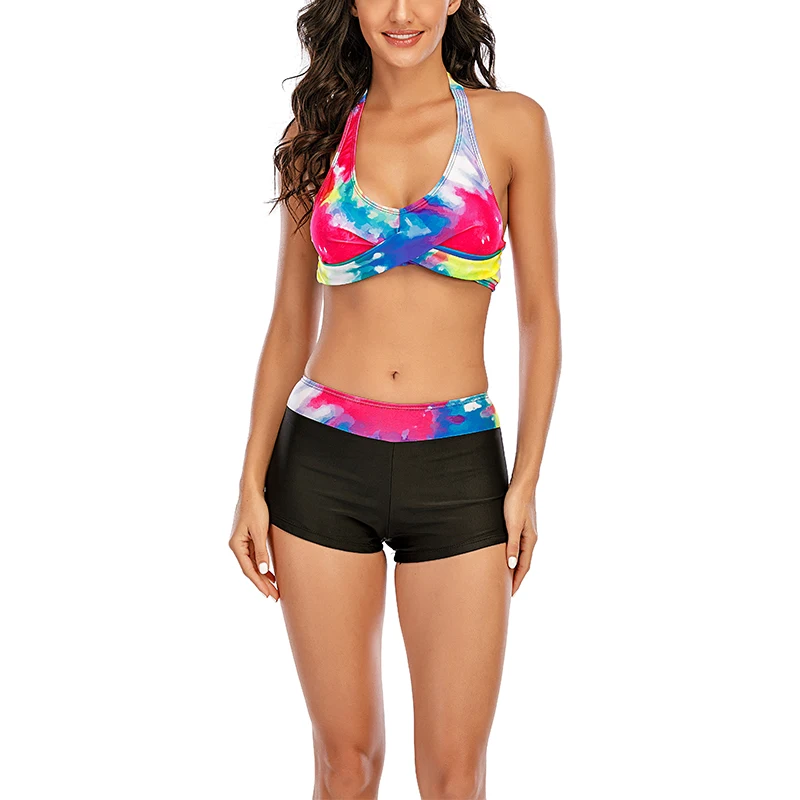 

Wholesale Best Price New Style Color Drawing Triangle Beach Swimsuit