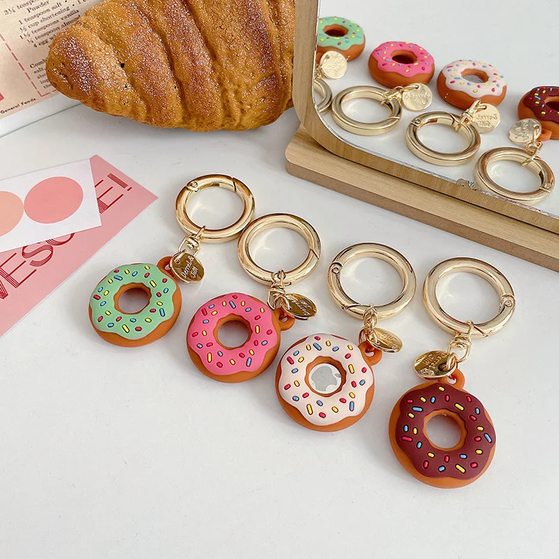 

Cute Cartoon Donut For Apple Airtag Case Dog Collar GPS Finder Protective Case Silicone For Apple Air Tag Tracker Protect Cover
