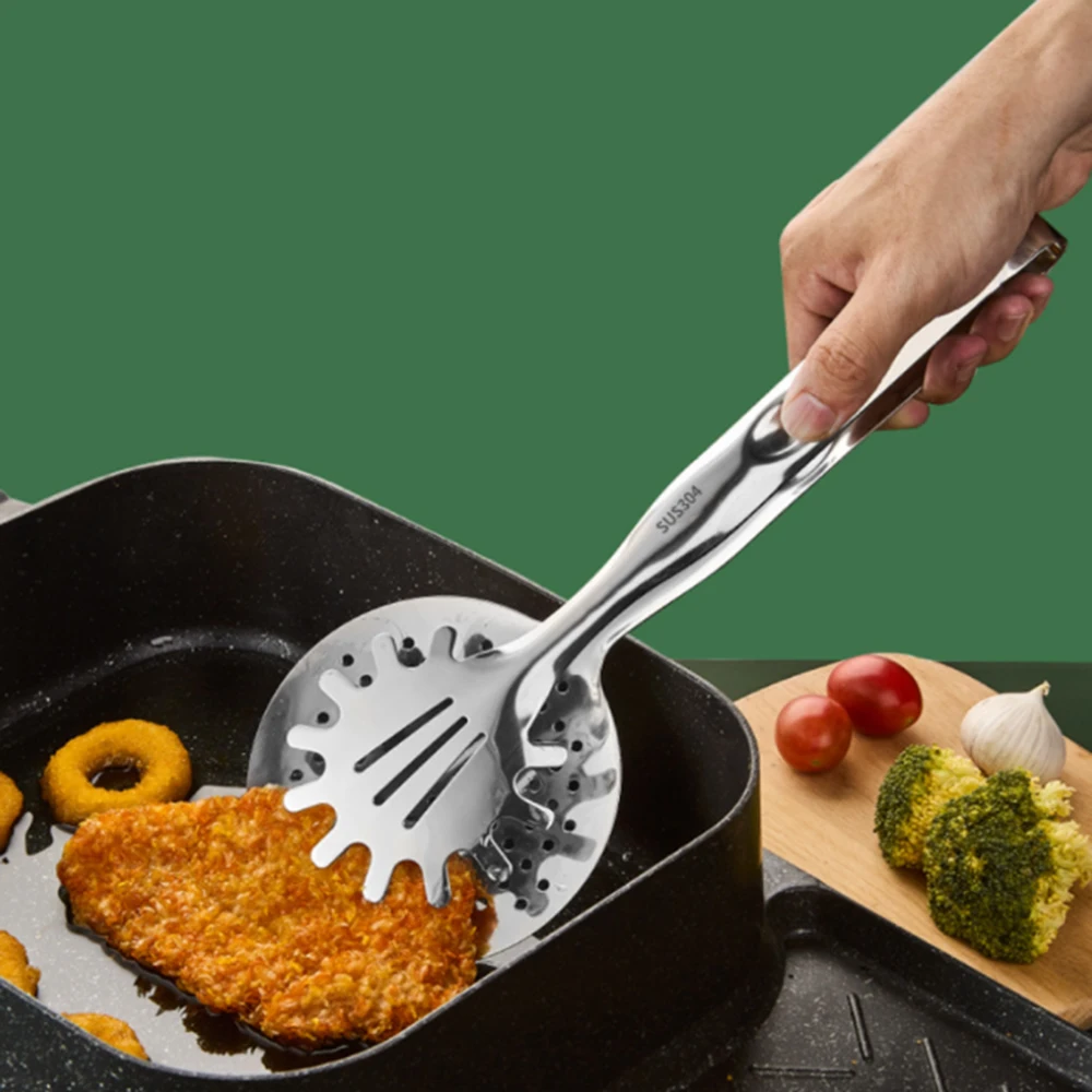 

Stainless Steel Filter Clip Mesh Spoon Fried Food Scoop Drain Oil Food Clip Kitchen Gadgets
