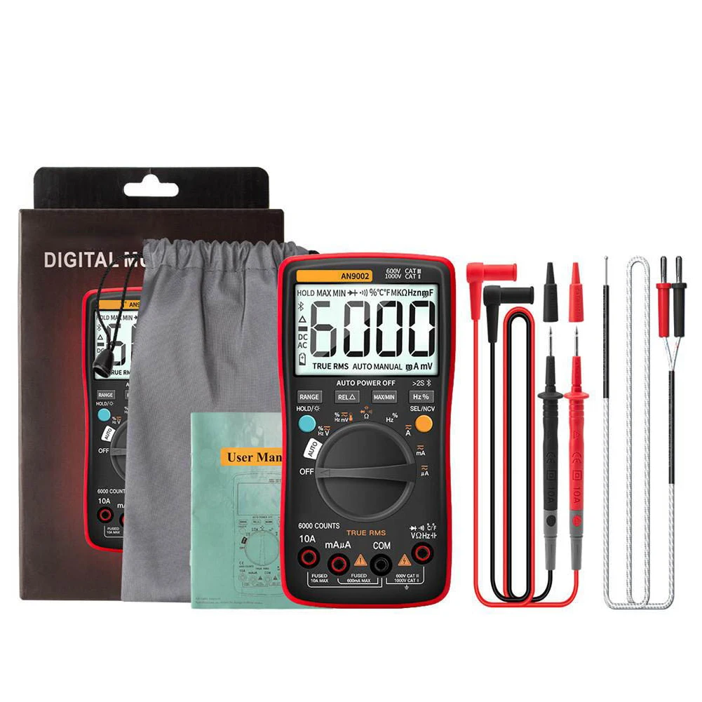 

Voltage Meter Smart Auto ANENG Digital Multimeter AN9002 Auto Ranging Tester With LCD Screen Voltmeter Wire Tester No Battery