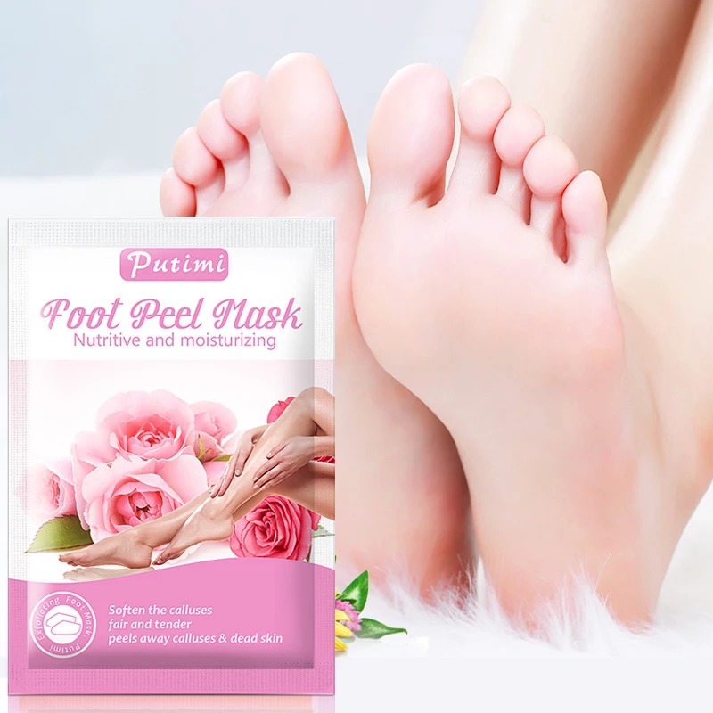 

2pairs Lavender/Rose Essence Exfoliating Foot Mask Peeling Whitening Socks for Pedicure Socks Dead Skin Feet Care Moisturizing