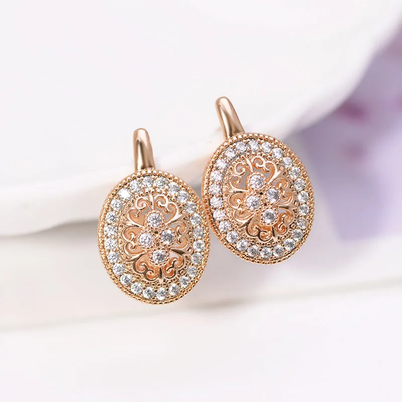 MxGxFam полый цветочный узор серьги-кольца с цирконом для женщин модные ювелирные