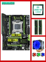 huananzhi x79 super motherboard cpu ram combo with 6 tubes cpu cooler dual m 2 ssd slot xeon e5 2680 v2 216g 32g reg ecc server