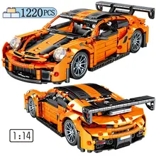 1:14 High-tech Supercar Sports Car Moc Building Blocks City Creator Mechanical Racing Vehicle Racer Model Bricks Toys For Boys