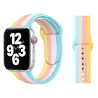 Силиконовый ремешок для Apple Watch band 44 мм 40 мм 38 мм 42 мм 45 мм Rainbow Correa iWatch 41 мм 45 мм для Apple Watch Series 7 6 SE 5 4 3