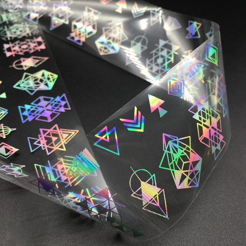 Голографическая Лазерная пленка для ногтей 100x 4 см голографическая с серебристым