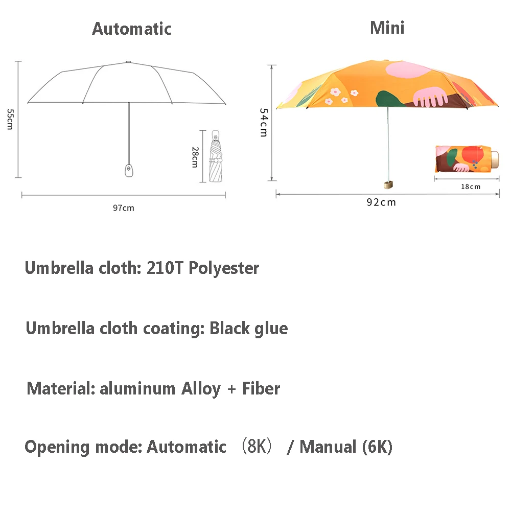 Винтажный женский зонт от дождя с УФ-защитой и цветочным рисунком шикарная