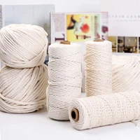 beige cotton cords durable natural white twisted rope diy craft macrame string diy handmade wedding home decoration sewing cord