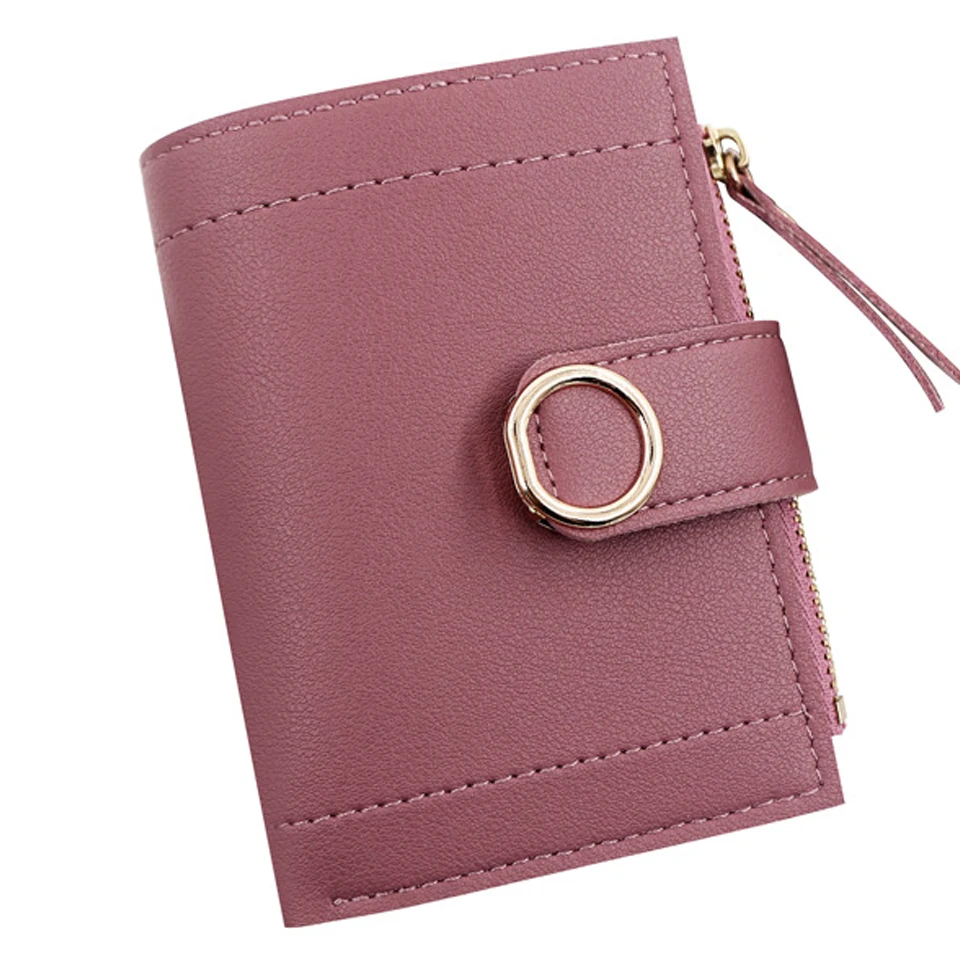 

Кошелек женский, с застежкой, кожаный, компактный