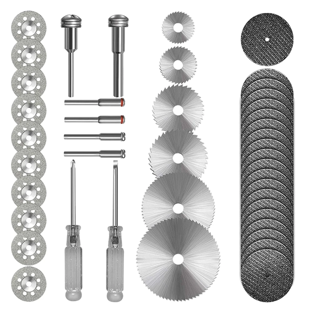 44PCS Slicing Discs for Rotary Tool Diamond Metal Slicing Wheels HSS Circular Saw Slicer Rotary Tool Accessories Set
