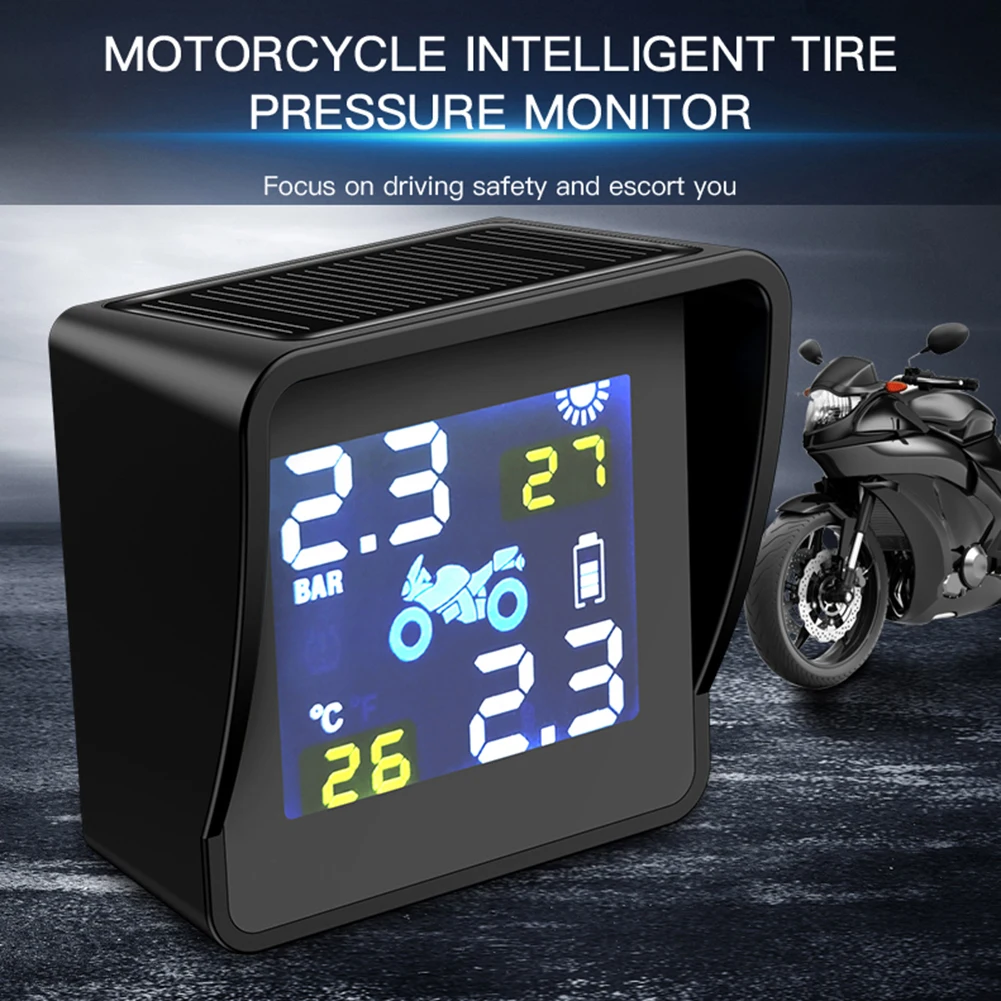 

Motorcycle TPMS Tyre Pressure Monitoring System USB Solar Power Digital Auto Security Alarm Systems Motor Tire Pressure Warning