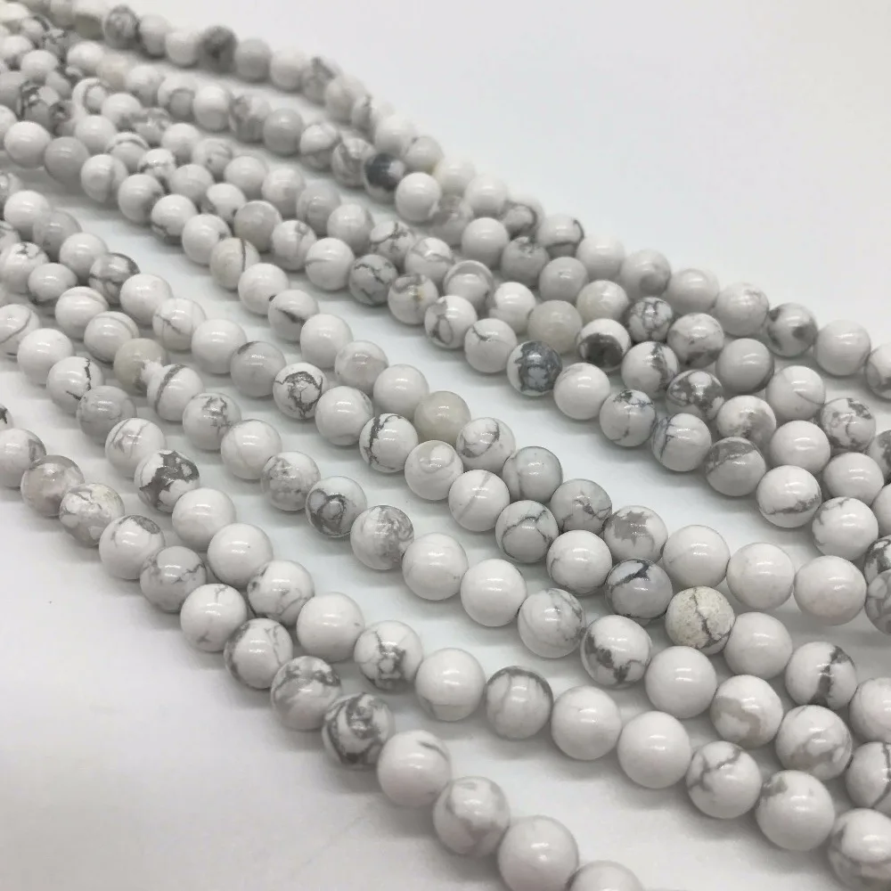 Бусины круглые из бирюзы с натуральными камнями 4/6/8/10/12 мм россыпью подходит для