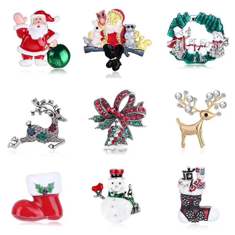 Рождественский Декор эмалевая брошь Санта Клаус к Рождеству и Новому году