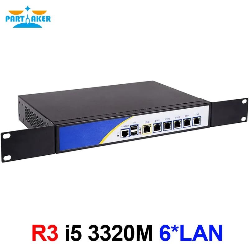 Partaker R3 Network Server Firewall Appliance with Intel i5 3320M Dual Core 6 Lan pfSense Soft Router AES IN COM VGA Openwrt