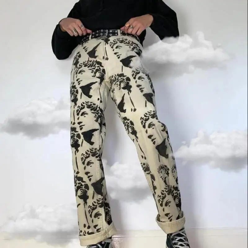 

New Men's Clothing Straight Tie Dye Men's Jeans Hip Hop Style Fashion Casual Loose Pants Street Men's Clothing Y2K Cargo Pants