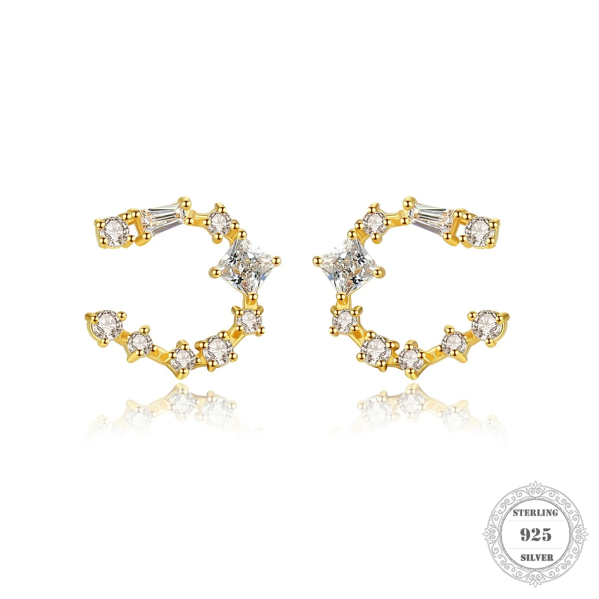 Маленькие серьги-гвоздики с ПАВЕ Модные осенние ювелирные изделия в стиле Томаса