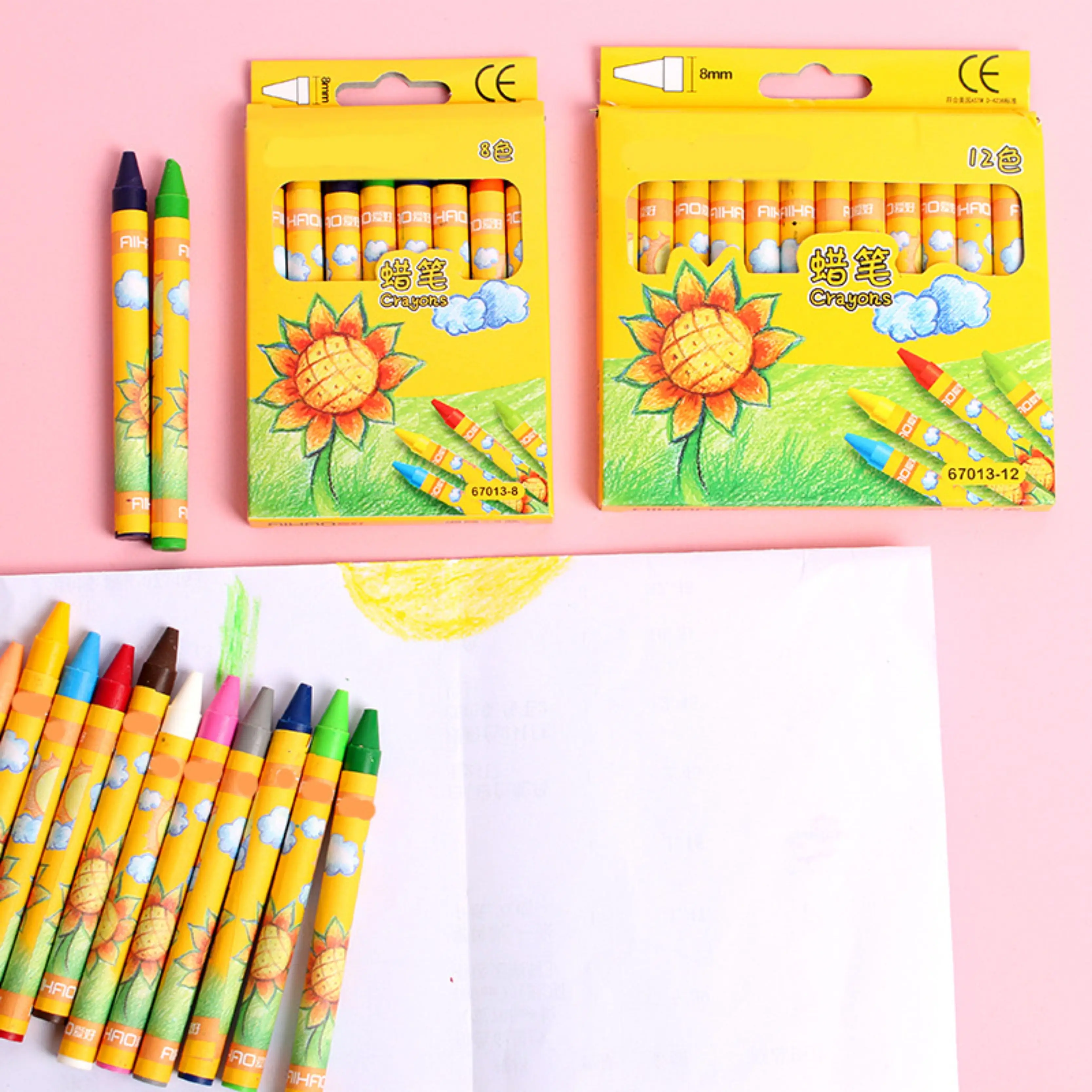 

Cartoon Creative Crayon Pupils Stick 8 Color 12 Color Children's Oil Painting Children's Day Gift