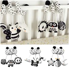 Новинка 2021, мягкие колокольчики для детской кроватки, черно-белая детская погремушка для детской кроватки, пищалка, кукла 0-12 месяцев, игрушки