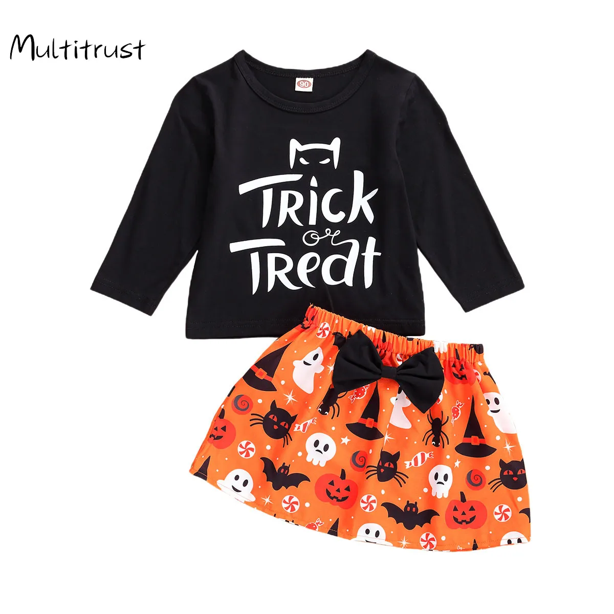 Костюм на Хэллоуин для маленьких девочек 2 шт. Осенний Милая Стильная кофта с