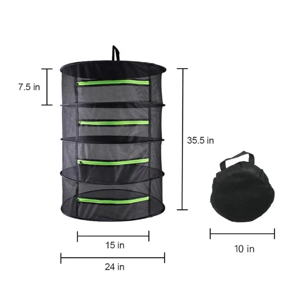 Сушилка для трав 4/6/8 слоев складная сетчатая корзина на молнии сушильный мешок
