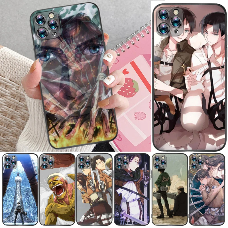 

Attack On Titan Armin Arlert Levi Eren Jager Mikasa Ackerman Phone Case For iPhone 11 Pro Max Funda Cases Coque Back Cover