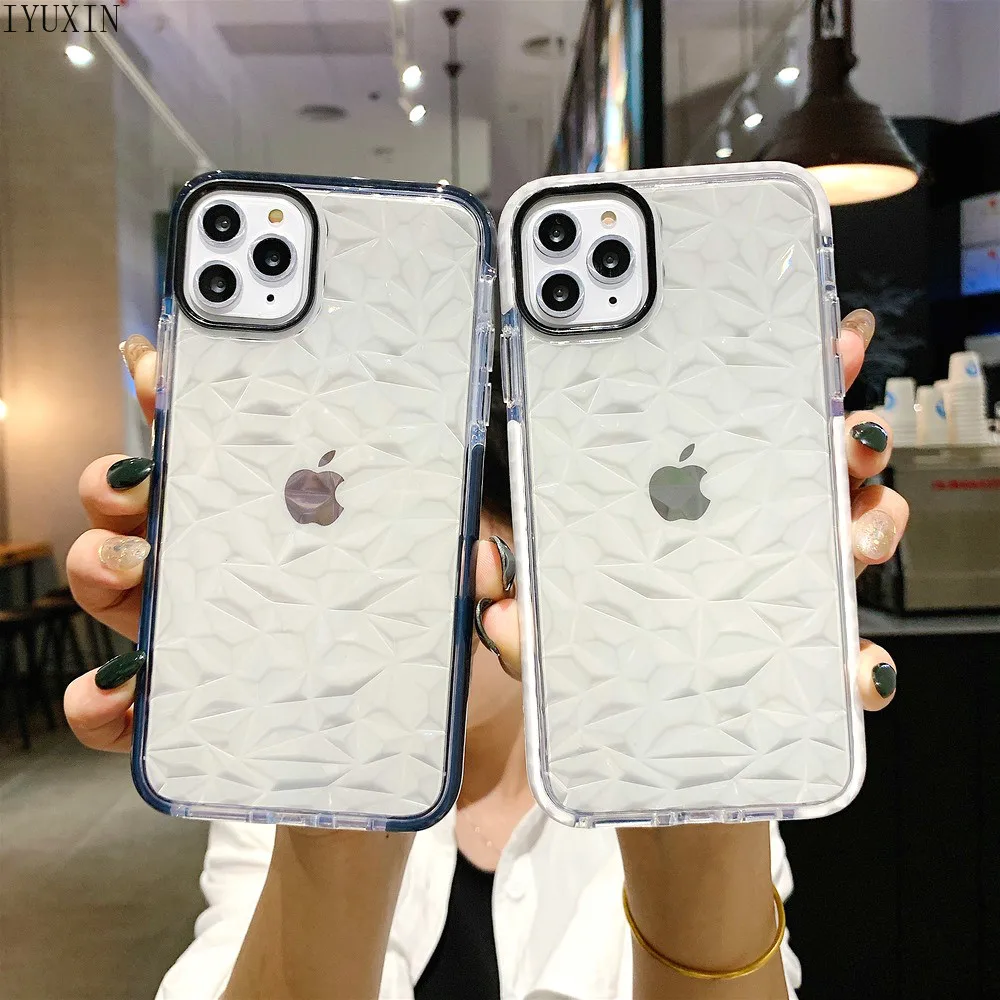 Чехол для iPhone 12 11 Pro Max XR XS X XsMax 7 8 6 6s Plus прозрачный противоударный чехол с 3d узором