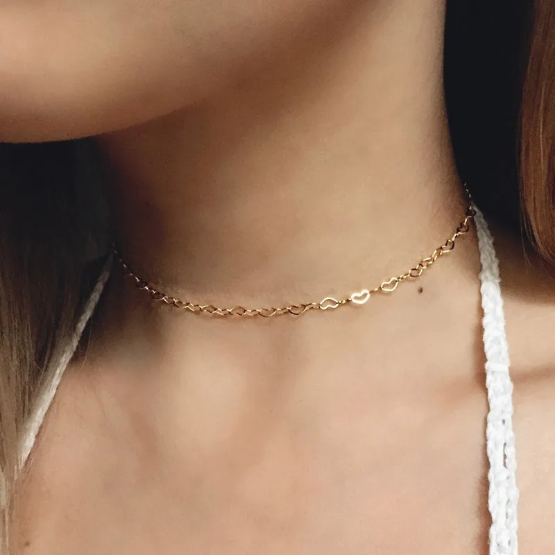 

HebeDeer Choker Necklaces Jewelry Lovers Simple Tassel Trendy Girl Silver Color Trendy Necklace Chain Women Kpop Collares