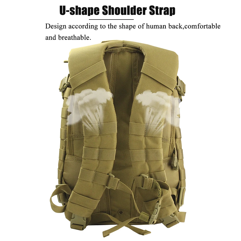24L Тактический мешок плеча Molle Охотничьи сумки для кемпинга Рюкзак туристический
