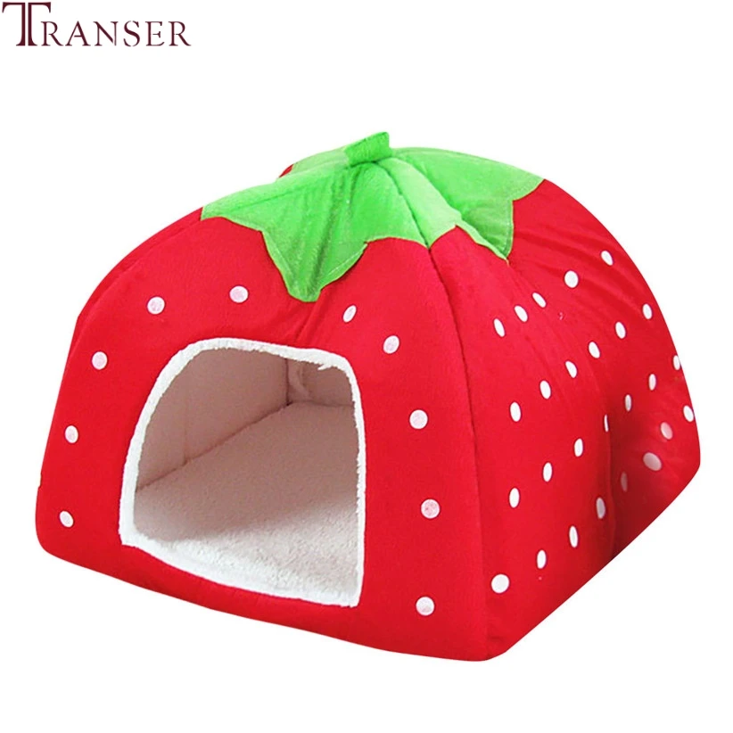 Домик для домашних животных Transer с изображением клубники мягкая плюшевая кровать