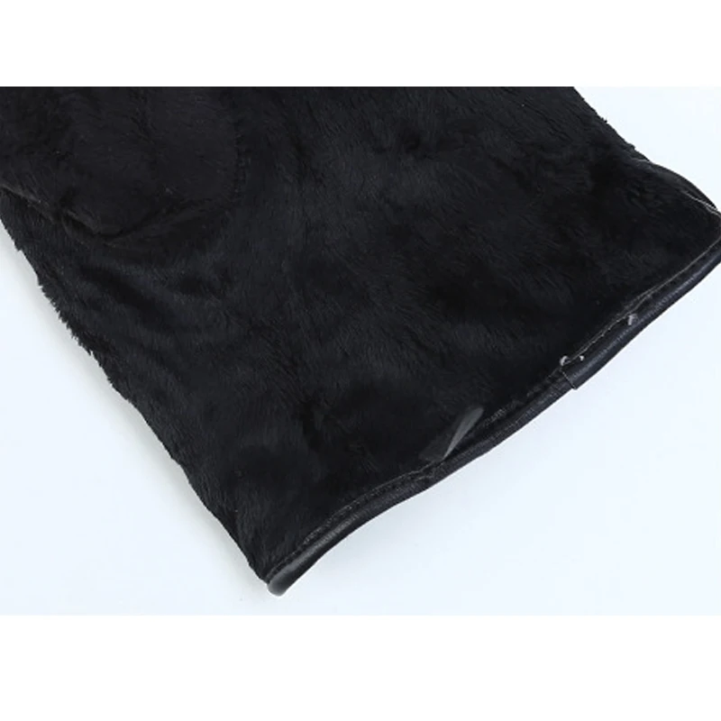 

Meihuida Unisex Men Woemn Winter Plus Velvet PU Leather Gloves Bike Moto Outdoor Activity Warm Windproof Gloves