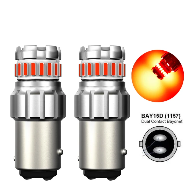 

AUXITO 2 шт. 1157 светодиодный красный белый Янтарный P21/5 Вт BAY15D светодиодный светильник Canbus лампа для вождения автомобиля DRL парковочное положение стоп задние фонари 12 В