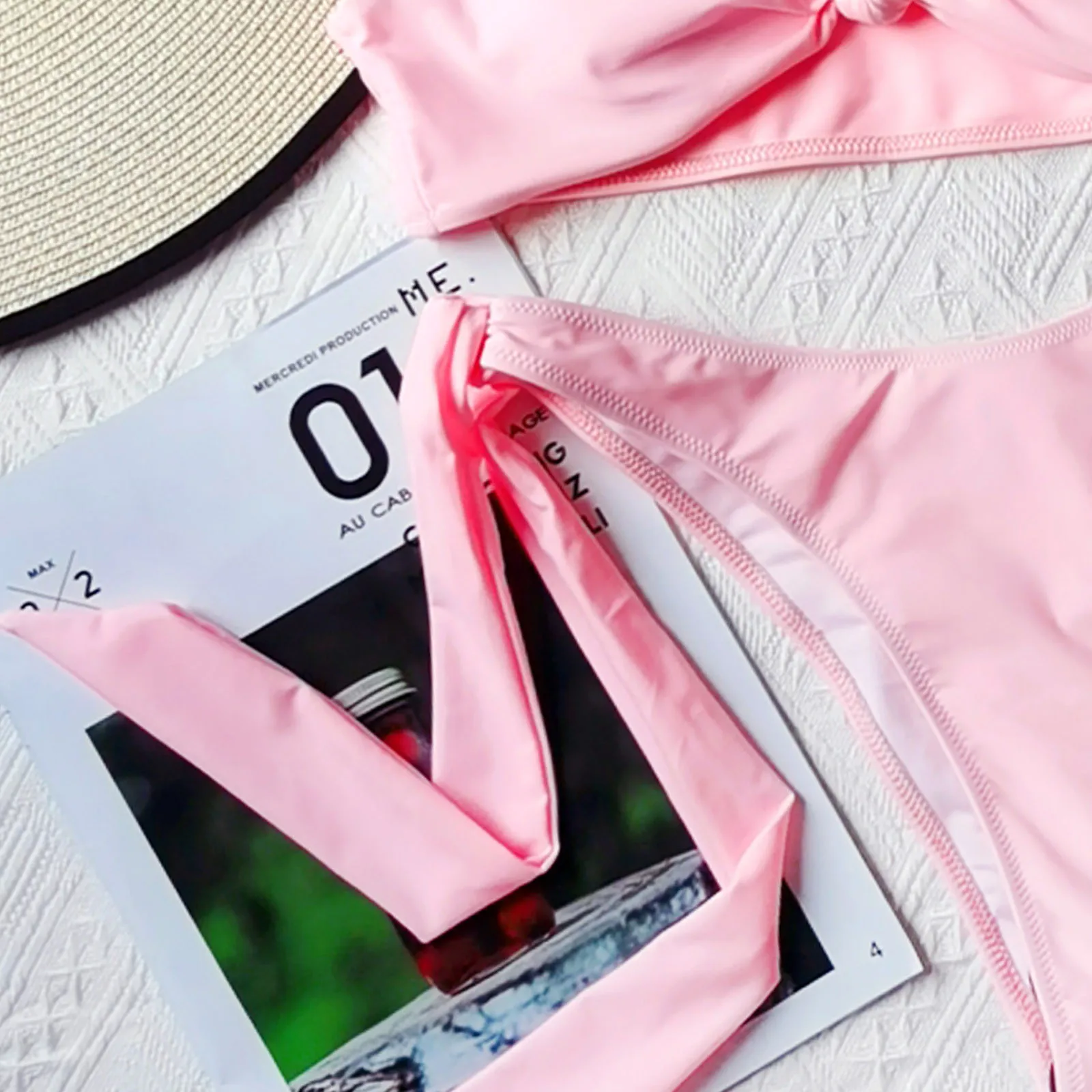 

2021 New Bikinis Set Ruffle Knitted Swimsuit Women Swimsuit High Waist Bathing Suit Plus Size Swimwear Push Up Bikini Brazilian