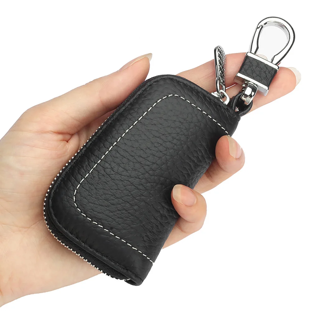 Сумка для ключей из натуральной кожи мужская и женская на молнии | Багаж сумки